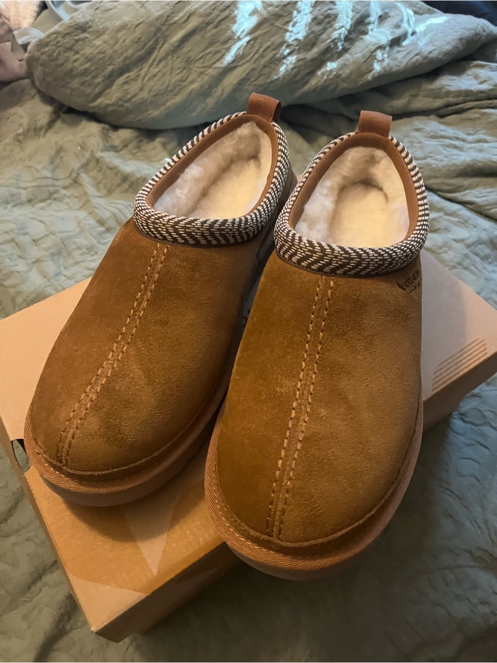 Koolaburra Men's Suede Slip-On Loafers - Chestnut Brown